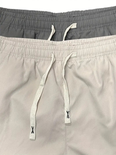 Solid-Color Multi-Pocket Cargo Shorts