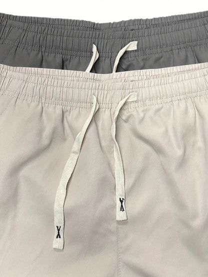 Solid-Color Multi-Pocket Cargo Shorts