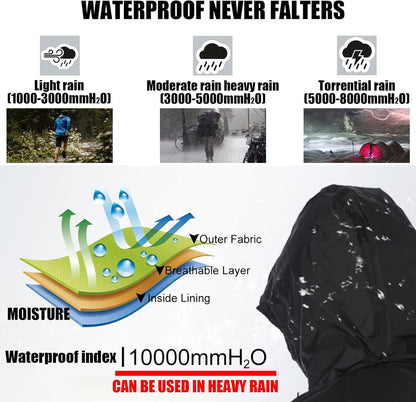 Mclula Motorcycle Rain Jacket and Pants Set With Free Storage Bag