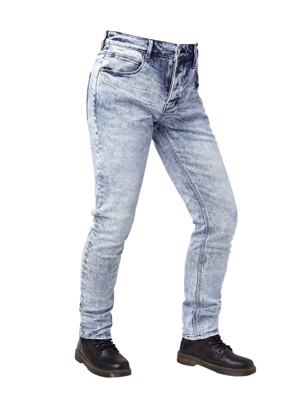 Men's Skinny Fit Cycling Jeans - Stretch Denim, Medium Wash