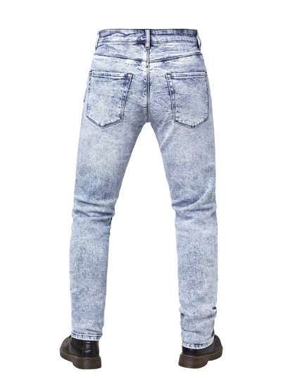 Men's Skinny Fit Cycling Jeans - Stretch Denim, Medium Wash