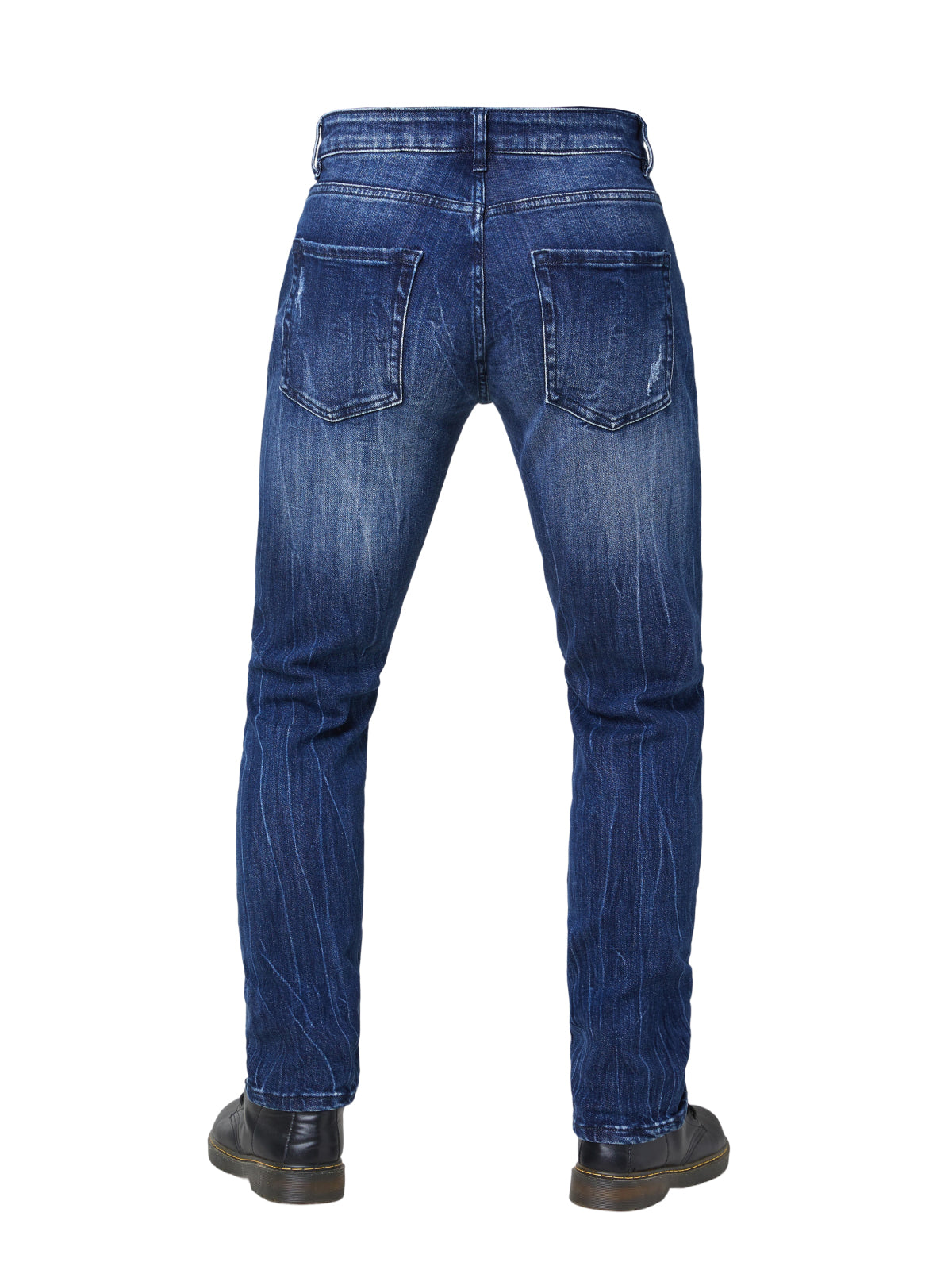 Men's Skinny Fit Distressed Splatter Ripped Cycling Jeans - Stretch Denim