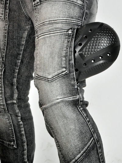 Multi-Pocket Motorcycle Skinny jeans