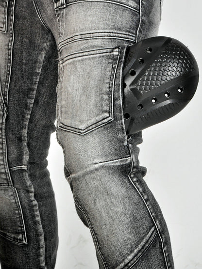 Multi-Pocket Motorcycle Skinny jeans