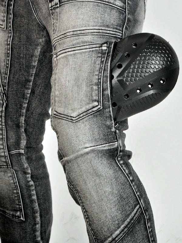 Multi-Pocket Motorcycle Skinny jeans