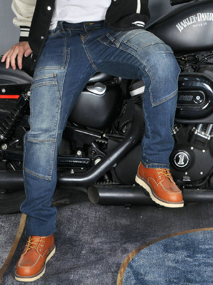 Multi-Pocket Motorcycle Skinny jeans