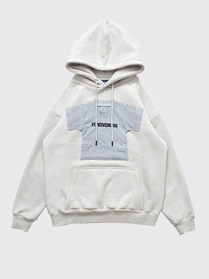 Men's Retro Americana Fleece Patchwork Hoodie