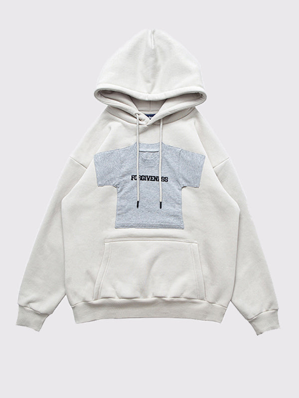 Men's Retro Americana Fleece Patchwork Hoodie