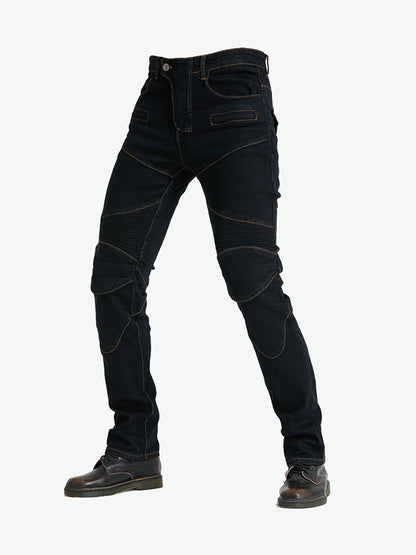 Men’s Protective Denim Motorcycle Pants with Removable CE Armor