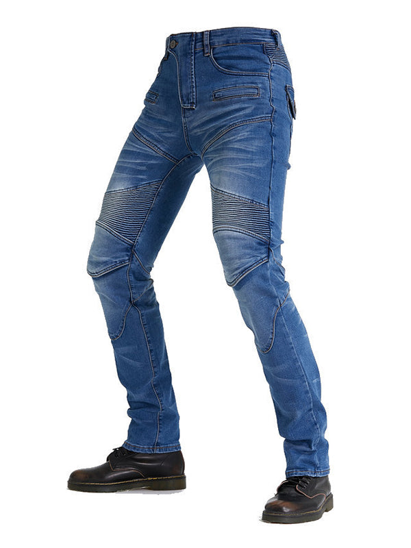 Men’s Protective Denim Motorcycle Pants with Removable CE Armor