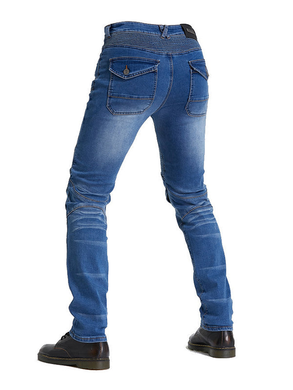 Men’s Protective Denim Motorcycle Pants with Removable CE Armor