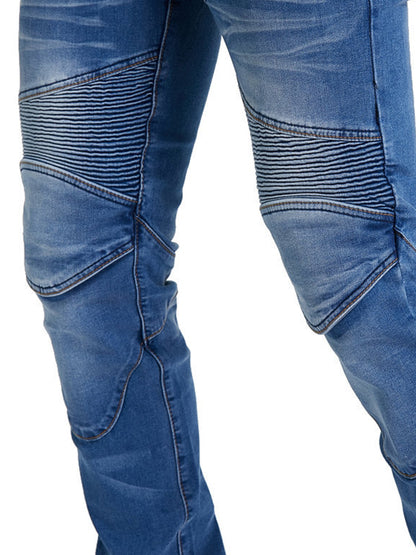Men’s Protective Denim Motorcycle Pants with Removable CE Armor