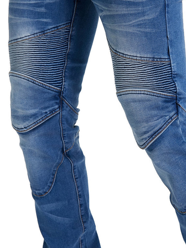Men’s Protective Denim Motorcycle Pants with Removable CE Armor