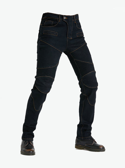 Men’s Protective Denim Motorcycle Pants with Removable CE Armor
