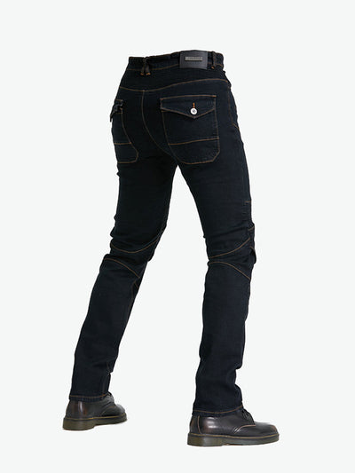 Men’s Protective Denim Motorcycle Pants with Removable CE Armor
