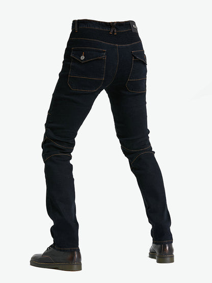 Men’s Protective Denim Motorcycle Pants with Removable CE Armor