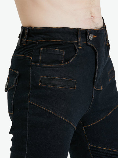 Men’s Protective Denim Motorcycle Pants with Removable CE Armor