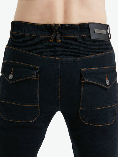 Men’s Protective Denim Motorcycle Pants with Removable CE Armor