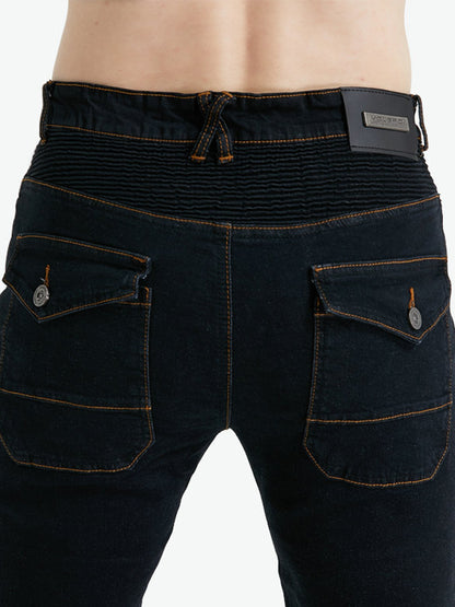 Men’s Protective Denim Motorcycle Pants with Removable CE Armor