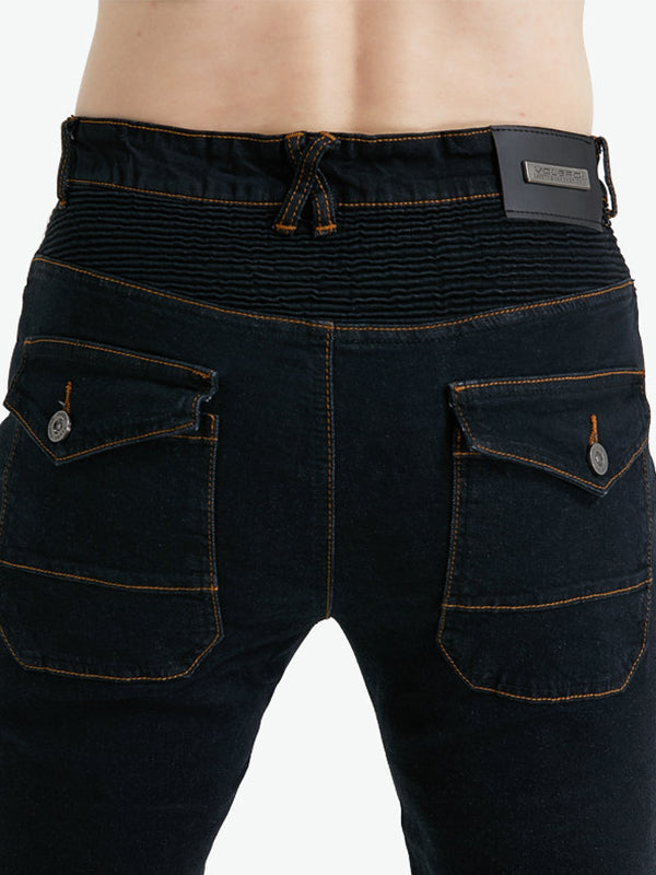 Men’s Protective Denim Motorcycle Pants with Removable CE Armor