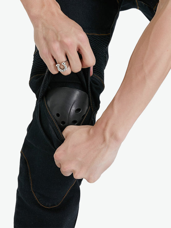 Men’s Protective Denim Motorcycle Pants with Removable CE Armor