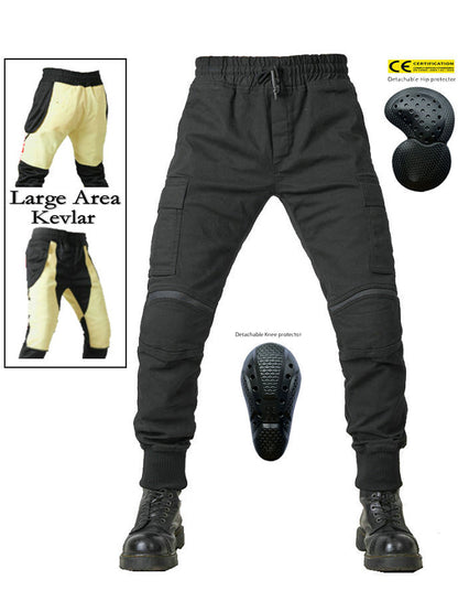 Men's Kevlar-Reinforced Riding Jeans - Extended Hip-to-Knee Armor