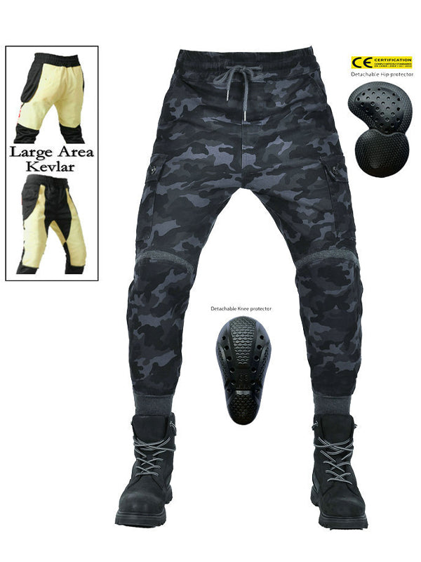 Men's Kevlar-Reinforced Riding Jeans - Extended Hip-to-Knee Armor