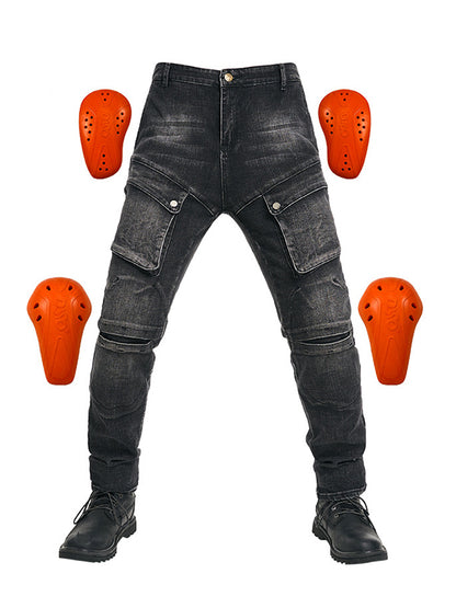 Abrasion Resistant Multi-Pocket Riding Jeans