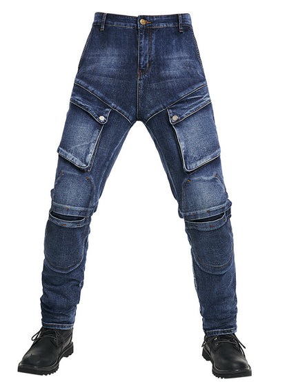 Abrasion Resistant Multi-Pocket Riding Jeans