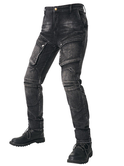 Abrasion Resistant Multi-Pocket Riding Jeans