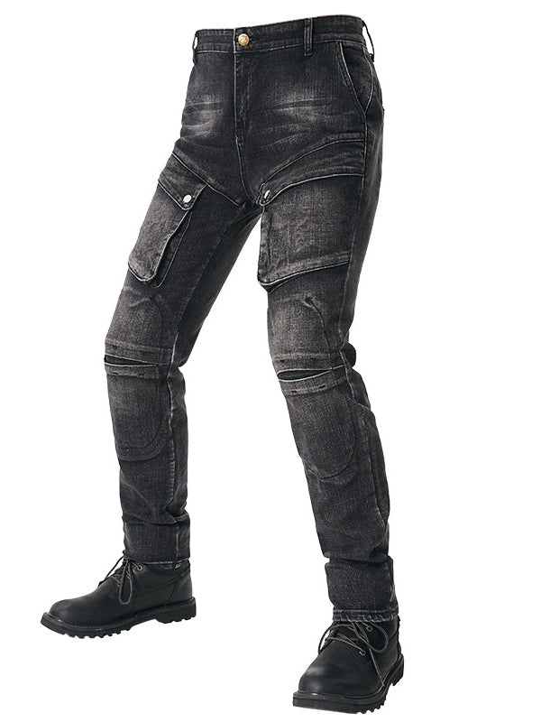 Abrasion Resistant Multi-Pocket Riding Jeans