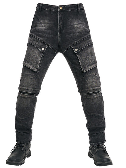 Abrasion Resistant Multi-Pocket Riding Jeans