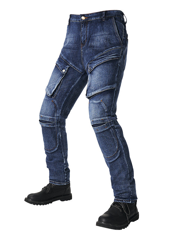 Abrasion Resistant Multi-Pocket Riding Jeans
