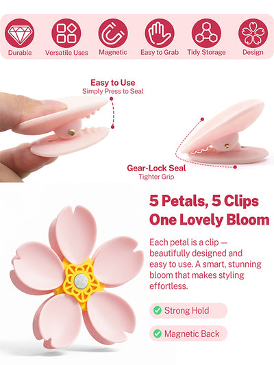 Blossom magnetic sealing clip refrigerator magnet