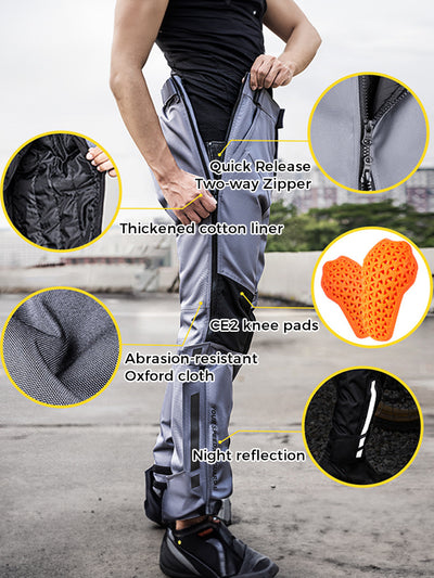 High-Viz Thermal Riding Pants - Full-Length Zips & CE Armor