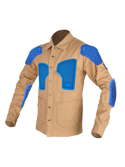 Men's Vintage Cotton Blend Motorcycle Jacket with Armor