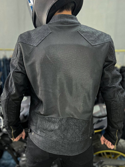 Men’s Vintage Windproof Motorcycle Jacket with Breathable Mesh & Soft Silicone Armor