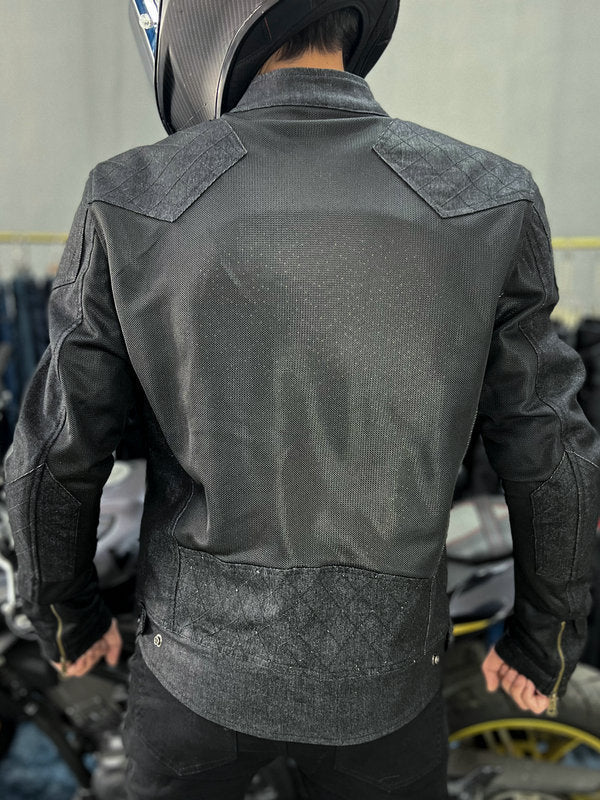 Men’s Vintage Windproof Motorcycle Jacket with Breathable Mesh & Soft Silicone Armor