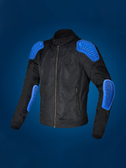 Men’s Vintage Windproof Motorcycle Jacket with Breathable Mesh & Soft Silicone Armor