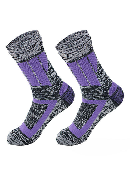 Men's Striped Waterproof Outdoor Ski Waterproof Mid Tube Waterproof Socks