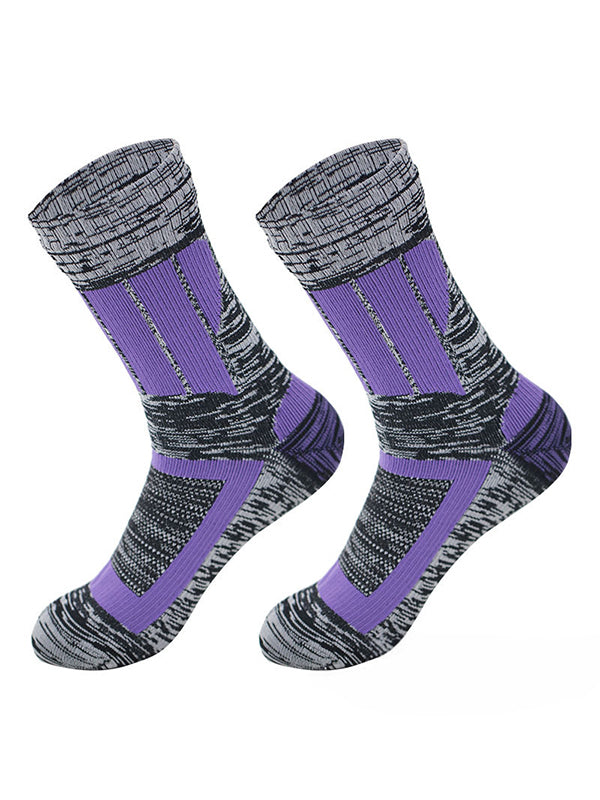 Men's Striped Waterproof Outdoor Ski Waterproof Mid Tube Waterproof Socks