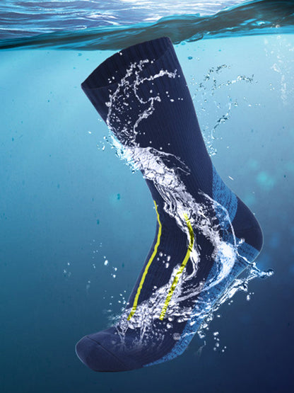 Men's Striped Waterproof Outdoor Ski Waterproof Mid Tube Waterproof Socks