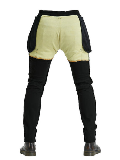 Men’s Green Camouflage Motorcycle Pants with Kevlar Reinforcement and CE Protectors