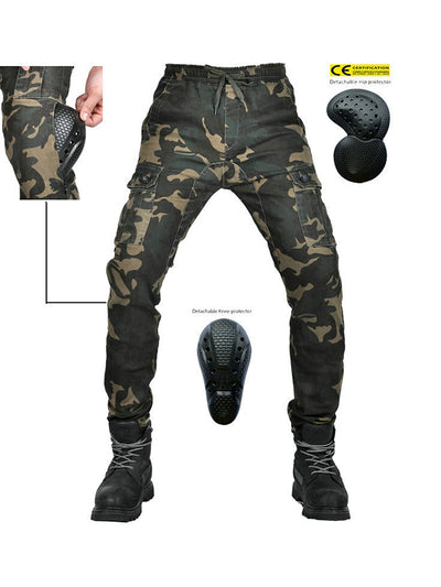 Men's Multi-Pocket Adjustable Camo  Motorcycle Pants