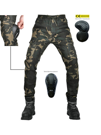 Men's Multi-Pocket Adjustable Camo  Motorcycle Pants