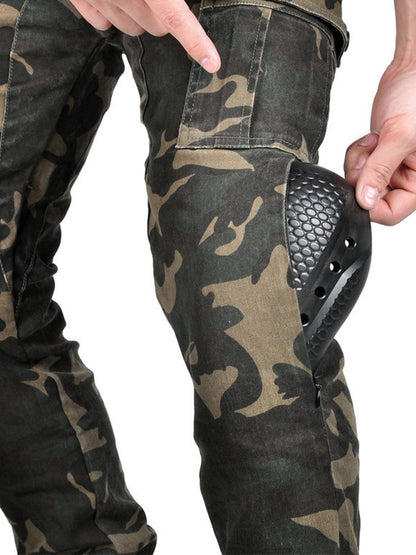 Men's Multi-Pocket Adjustable Camo  Motorcycle Pants