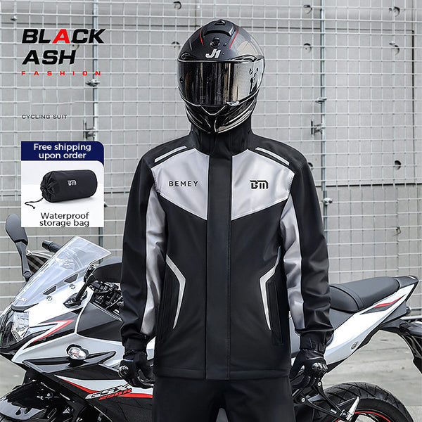 Men's Waterproof Breathable Motorcycle Riding Durable Rain Suit Gear