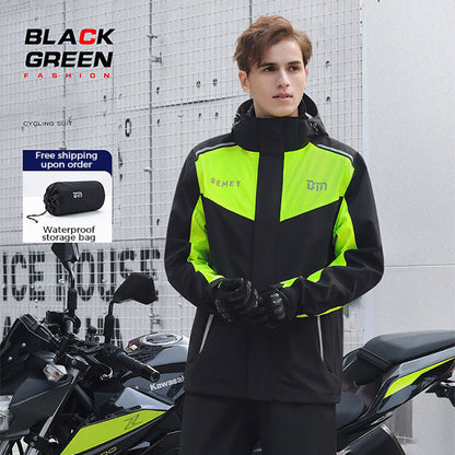 Men's Waterproof Breathable Motorcycle Riding Durable Rain Suit Gear
