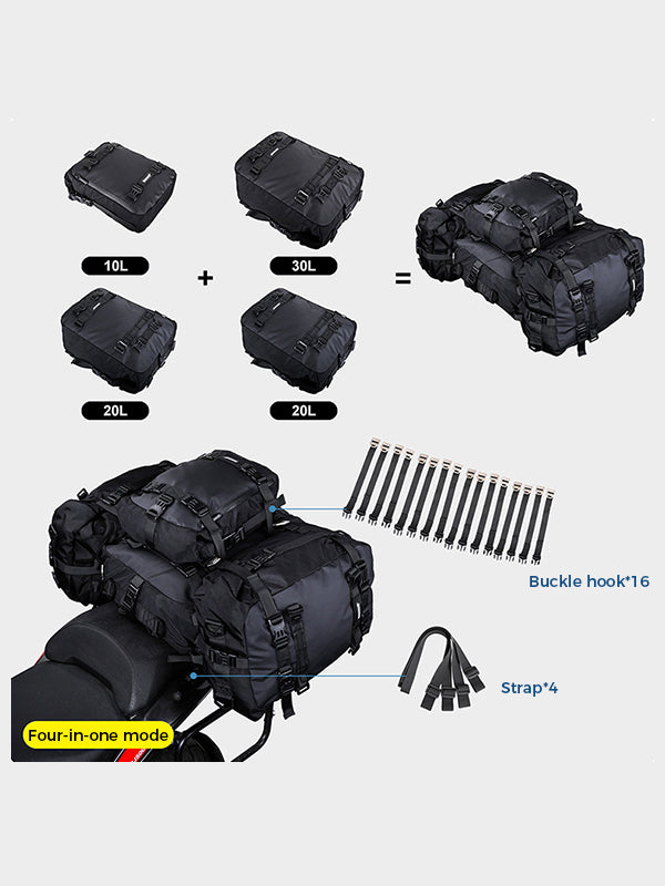 3 Sizes Motorcycle Tail Bag Carrier Set