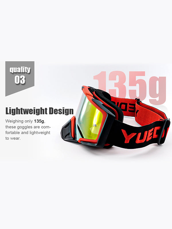 Motorcycle Goggles - TPU Frame & PC Lens for Sun, Dust, Impact & Glare Protection - Suitable for Motorcycle, Cycling, Mountain Biking